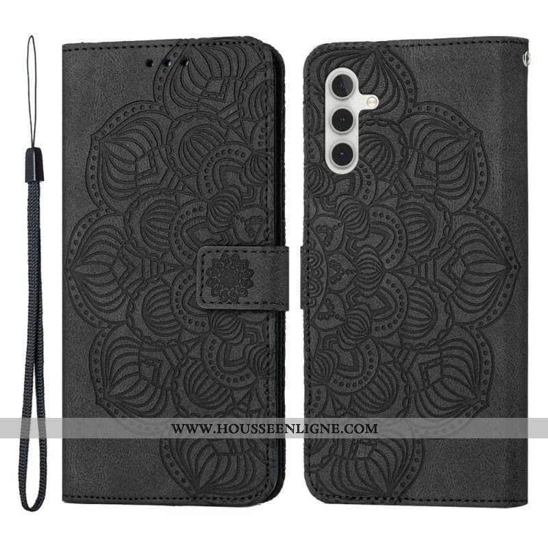 Housse Samsung Galaxy A54 5G Impression Mandala à Lanière