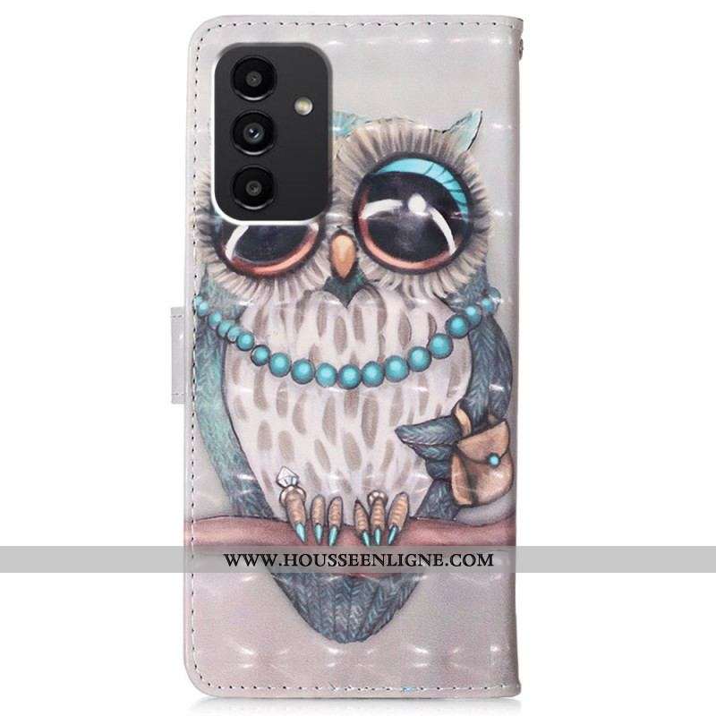 Housse Samsung Galaxy A54 5G Miss Hibou avec Lanière