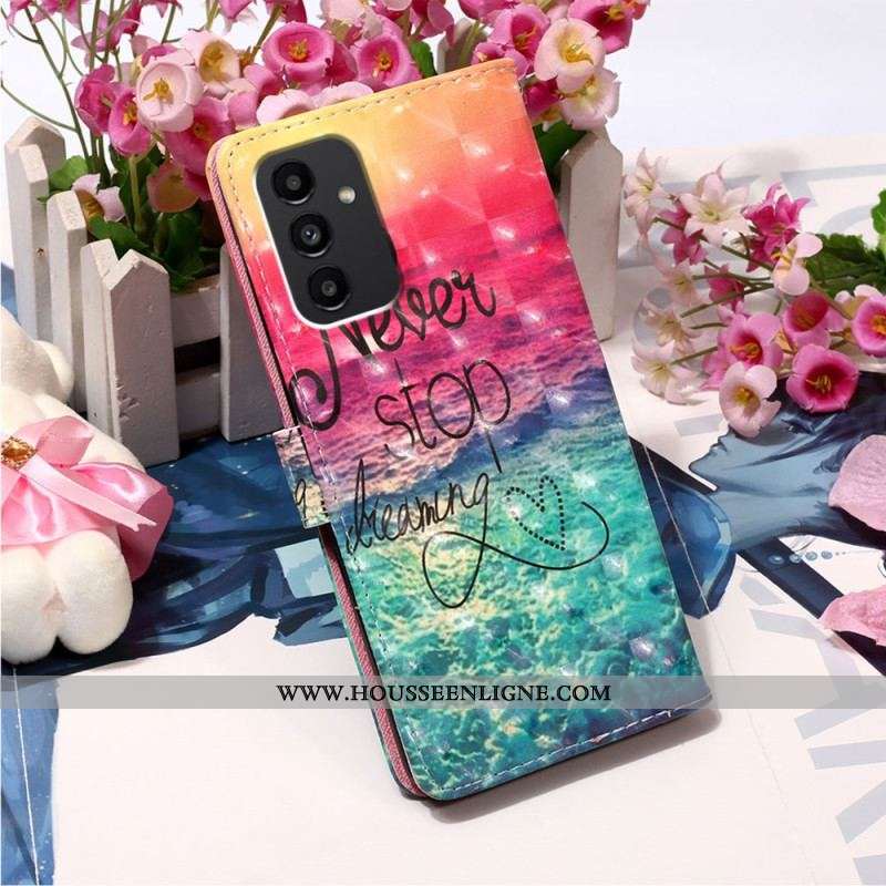 Housse Samsung Galaxy A54 5G Never Stop Dreaming à Lanière