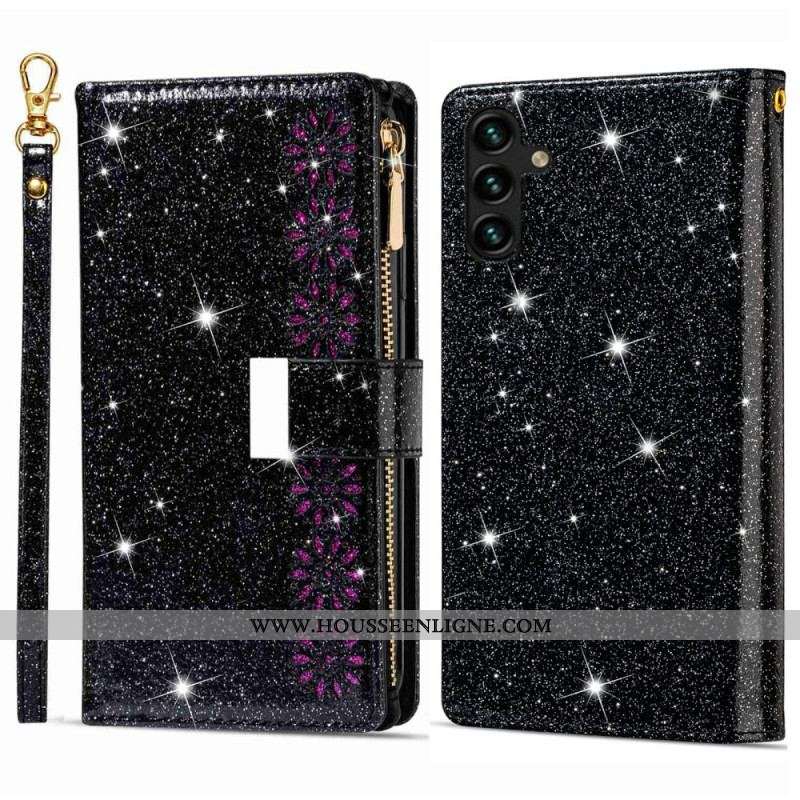Housse Samsung Galaxy A54 5G Paillettes Portefeuille