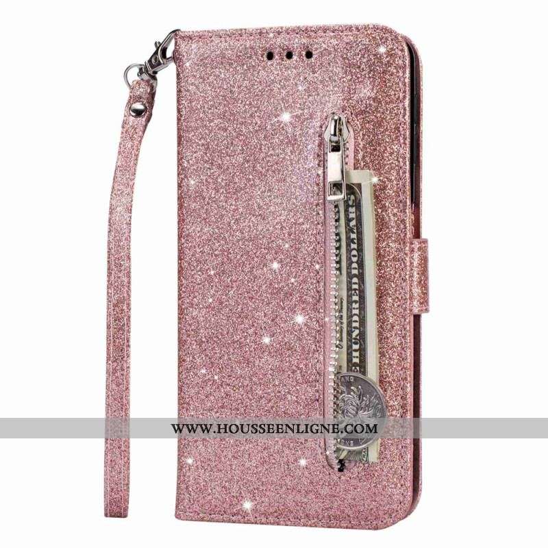 Housse Samsung Galaxy A54 5G Porte-Monnaie Paillettes
