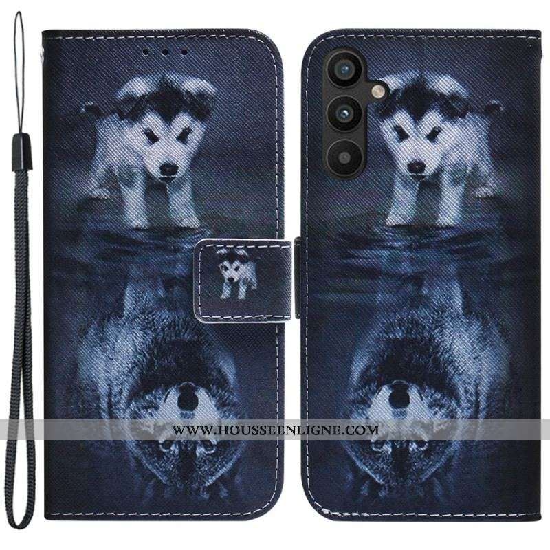 Housse Samsung Galaxy A54 5G Rêve de Chiot à Lanière