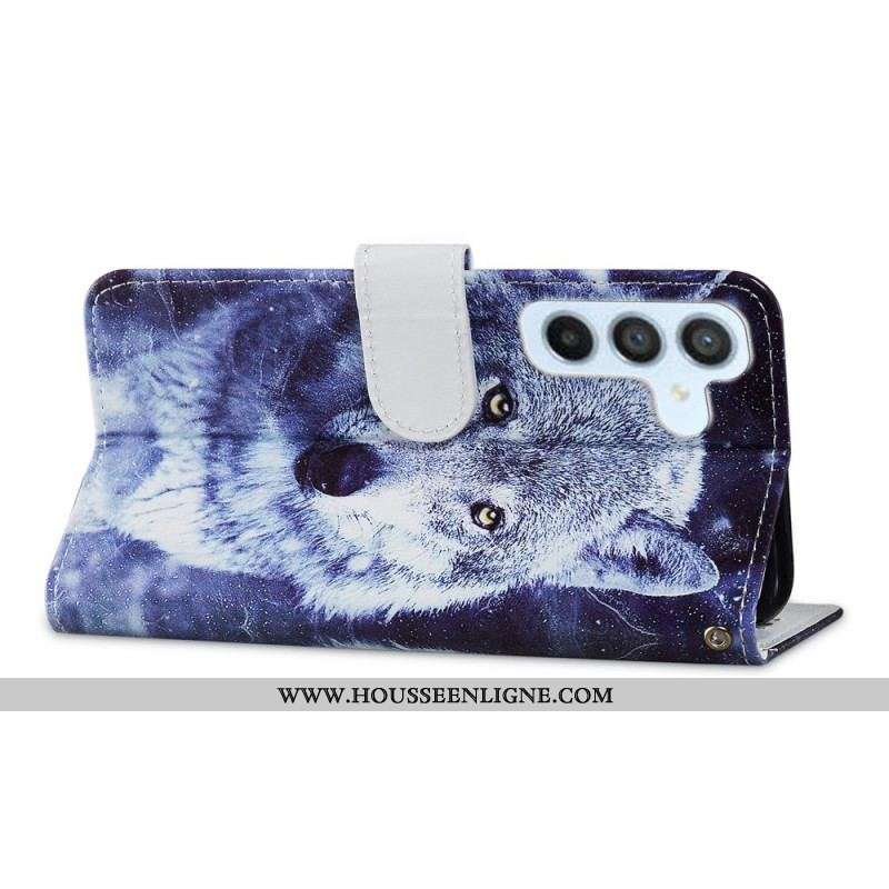 Housse Samsung Galaxy A54 5G Tendre Loup à Lanière