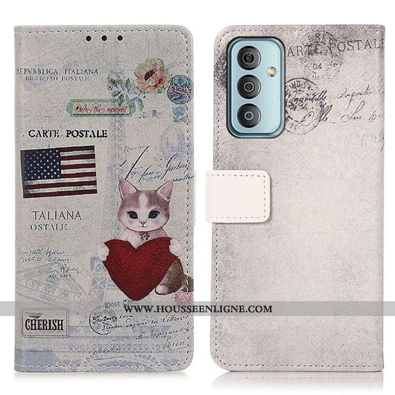 Housse Samsung Galaxy M13 Chat Voyageur