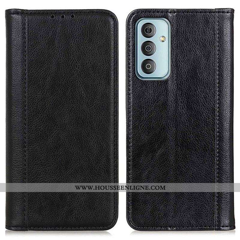 Housse Samsung Galaxy M13 Cuir Fendu Litchi