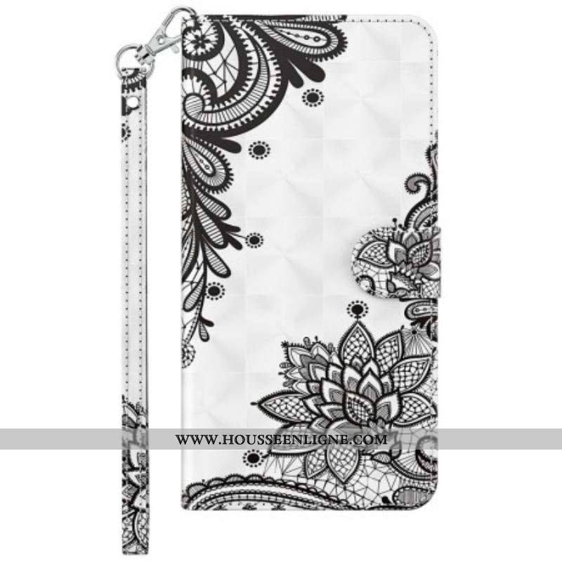 Housse Samsung Galaxy M13 Dentelle avec Lanière