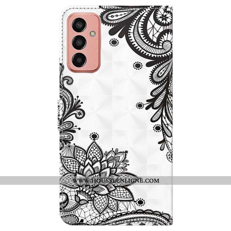 Housse Samsung Galaxy M13 Dentelle avec Lanière