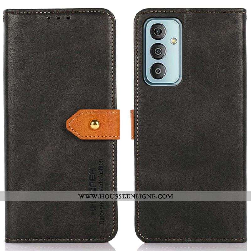 Housse Samsung Galaxy M13 Fermoir Doré KHAZNEH