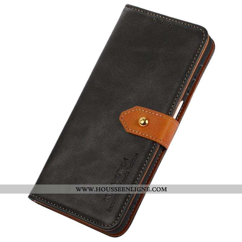 Housse Samsung Galaxy M13 Fermoir Doré KHAZNEH