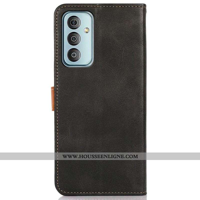 Housse Samsung Galaxy M13 Fermoir Doré KHAZNEH