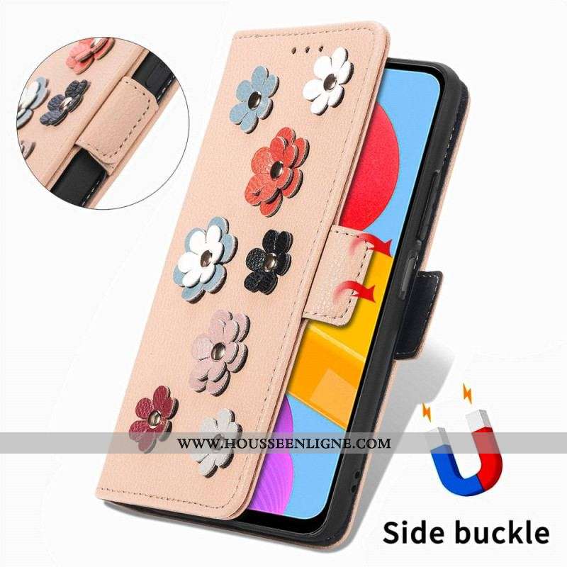 Housse Samsung Galaxy M13 Fleurs 3D