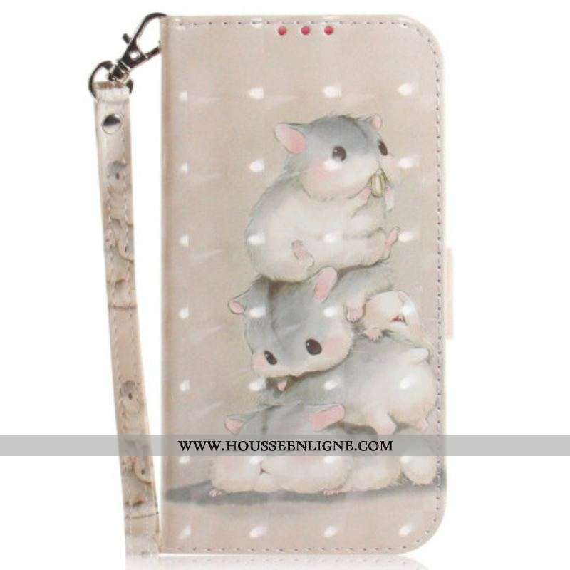 Housse Samsung Galaxy M13 Hamsters avec Lanière