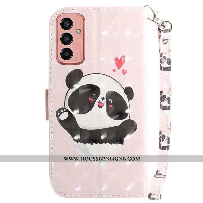 Housse Samsung Galaxy M13 Love Panda avec Lanière