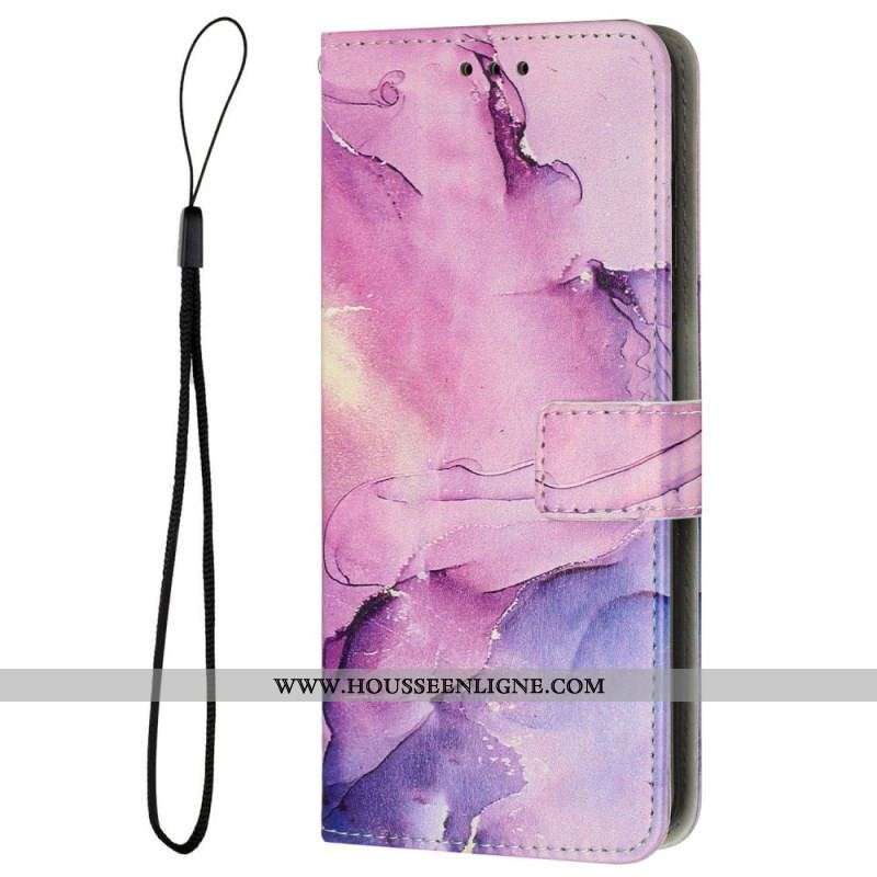 Housse Samsung Galaxy M13 Marbre avec Lanière