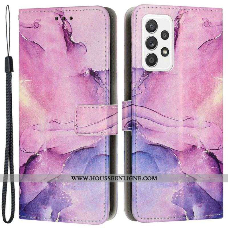 Housse Samsung Galaxy M13 Marbre avec Lanière