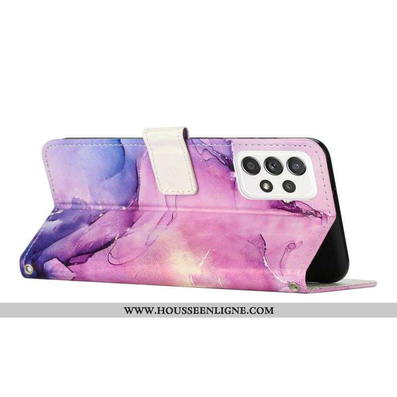 Housse Samsung Galaxy M13 Marbre avec Lanière
