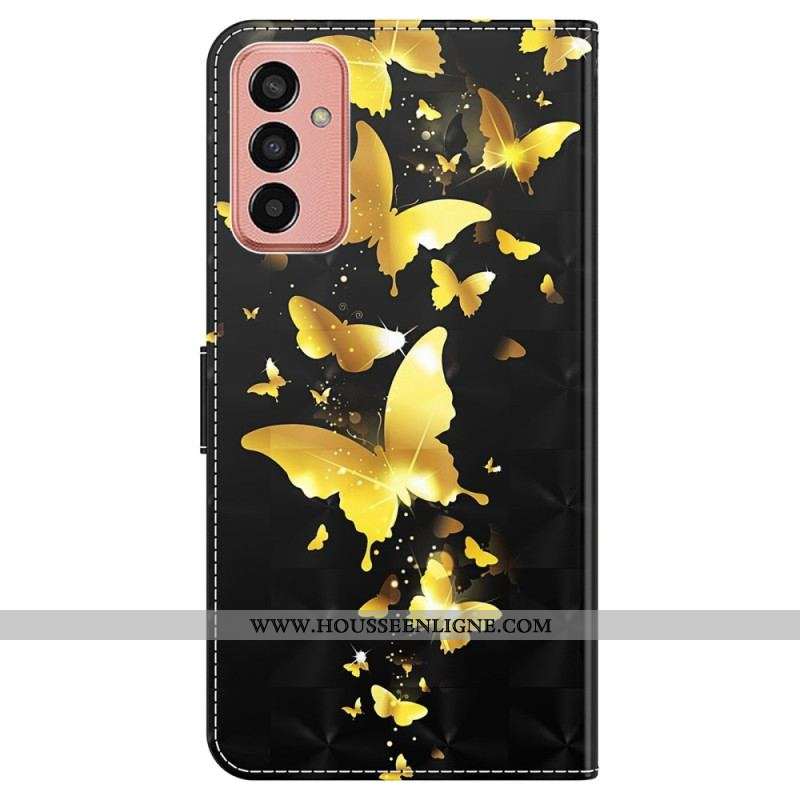 Housse Samsung Galaxy M13 Papillons à Lanière