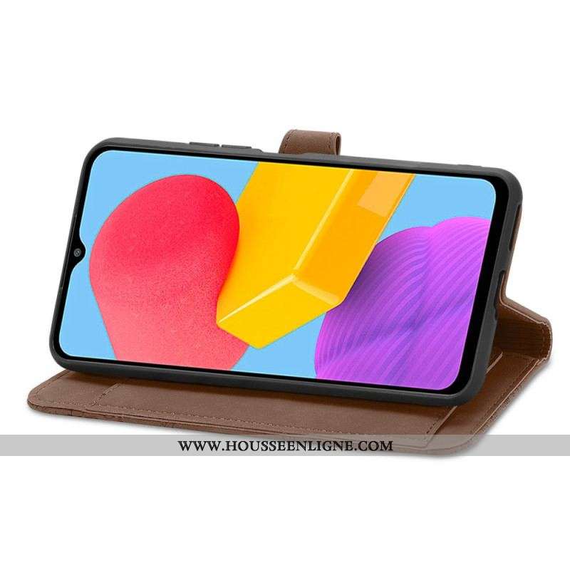 Housse Samsung Galaxy M13 Porte-Monnaie Frontal Fleurettes