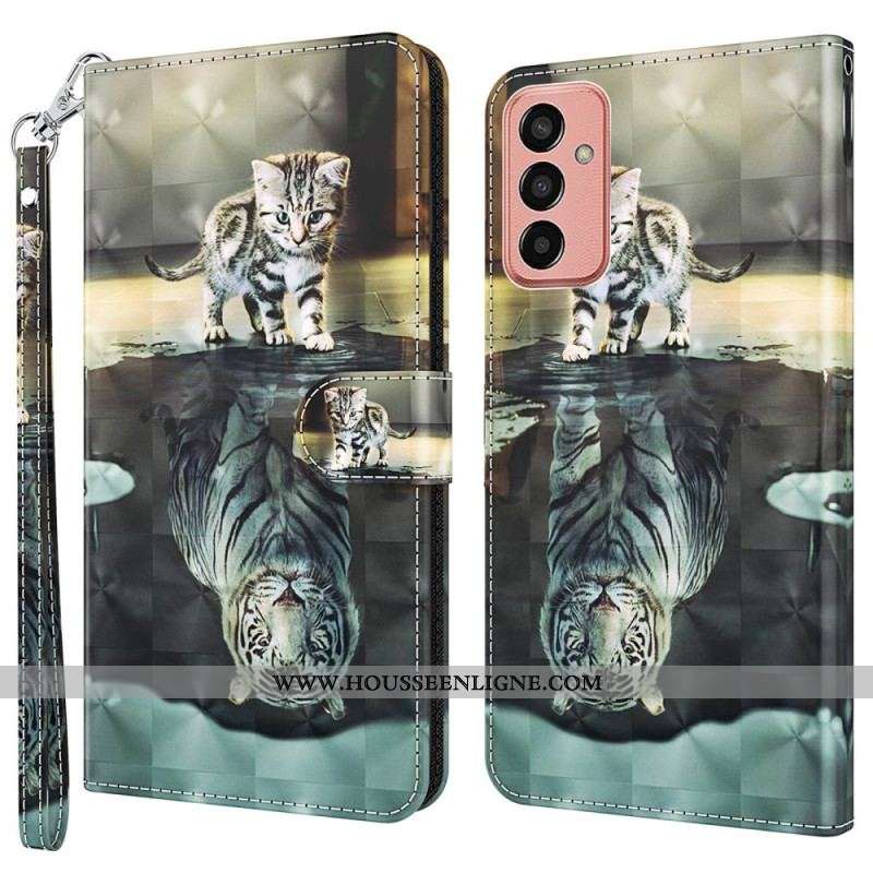 Housse Samsung Galaxy M13 Rêve de Chaton avec Lanière
