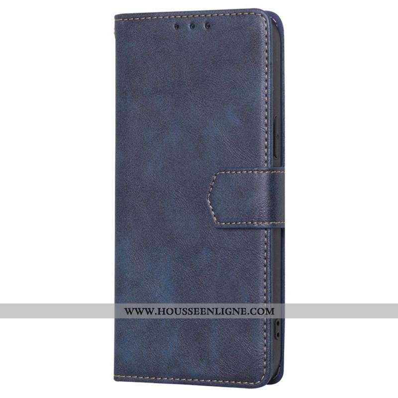 Housse Samsung Galaxy M13 Simili Cuir Vintage et Coutures