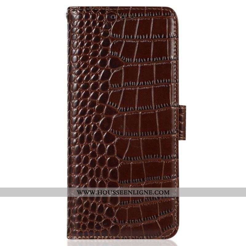 Housse Samsung Galaxy M13 Style Crocodile RFID