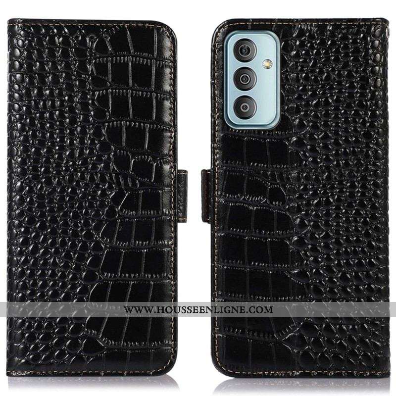 Housse Samsung Galaxy M13 Style Crocodile RFID