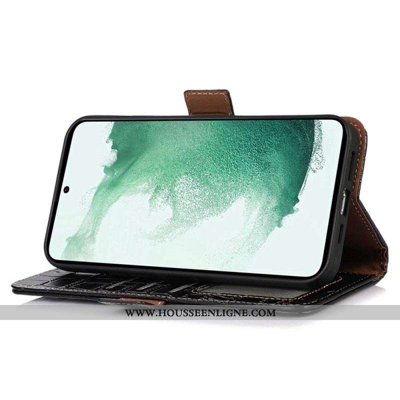 Housse Samsung Galaxy M13 Style Crocodile RFID