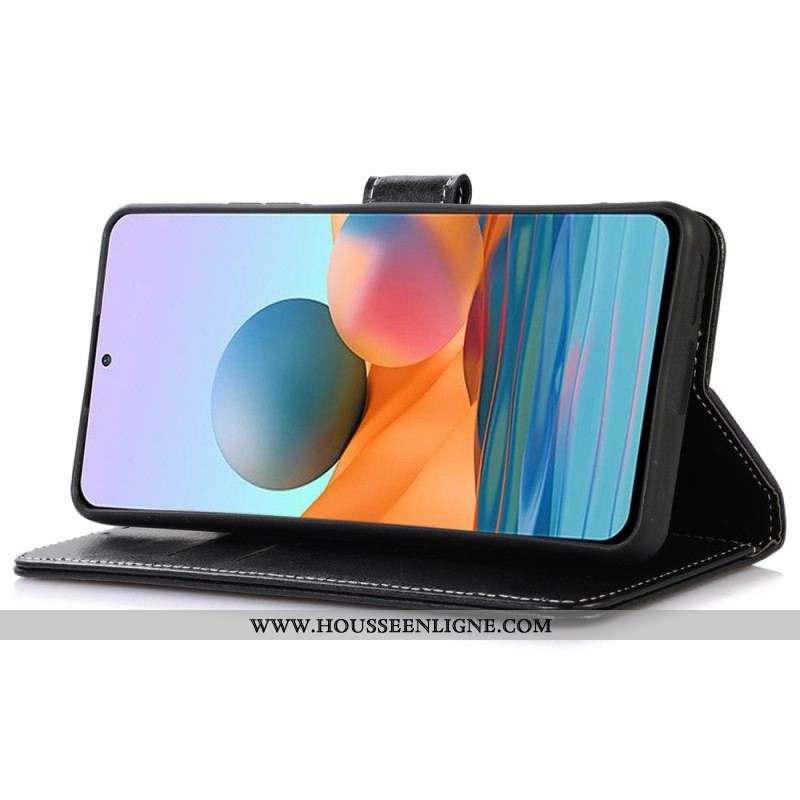 Housse Samsung Galaxy M13 Style Cuir et Coutures