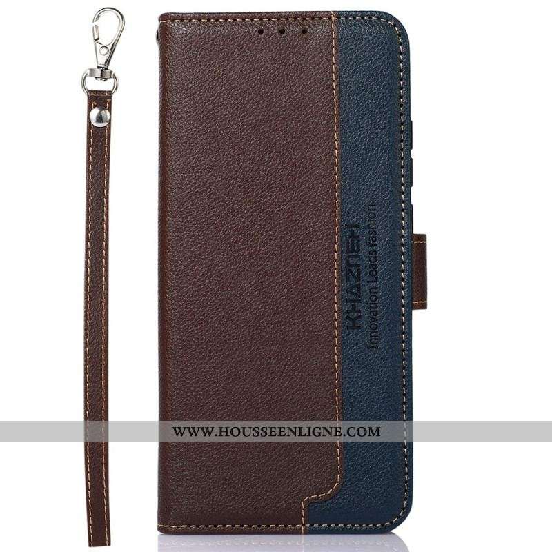 Housse Samsung Galaxy M13 Style Litchi RFID KHAZNEH