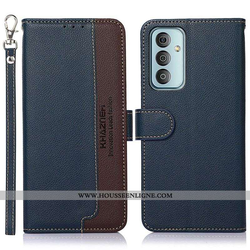 Housse Samsung Galaxy M13 Style Litchi RFID KHAZNEH