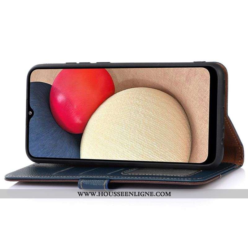 Housse Samsung Galaxy M13 Style Litchi RFID KHAZNEH