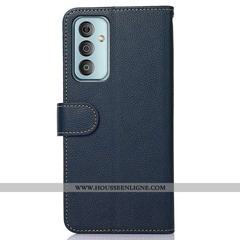 Housse Samsung Galaxy M13 Style Litchi RFID KHAZNEH