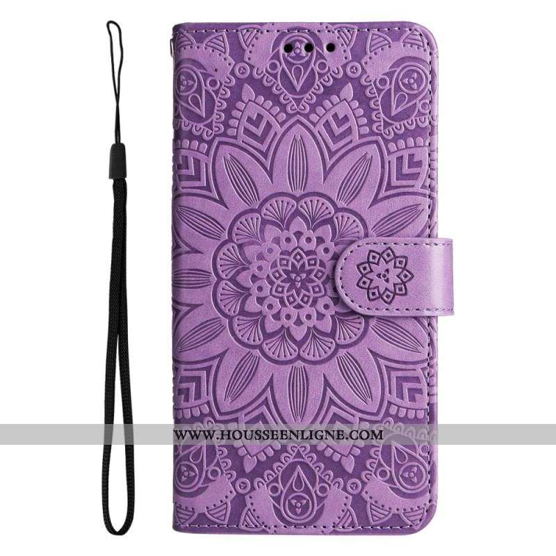 Housse Samsung Galaxy M13 Tournesol à Lanière