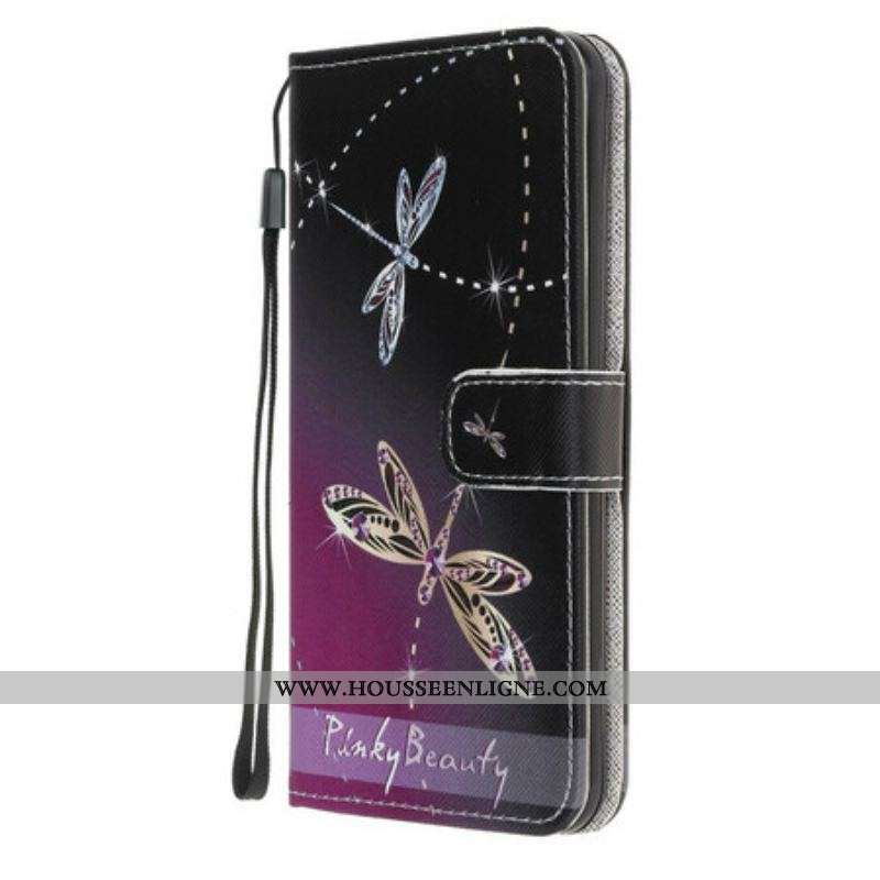 Housse Samsung Galaxy M21 Libellules à Lanière