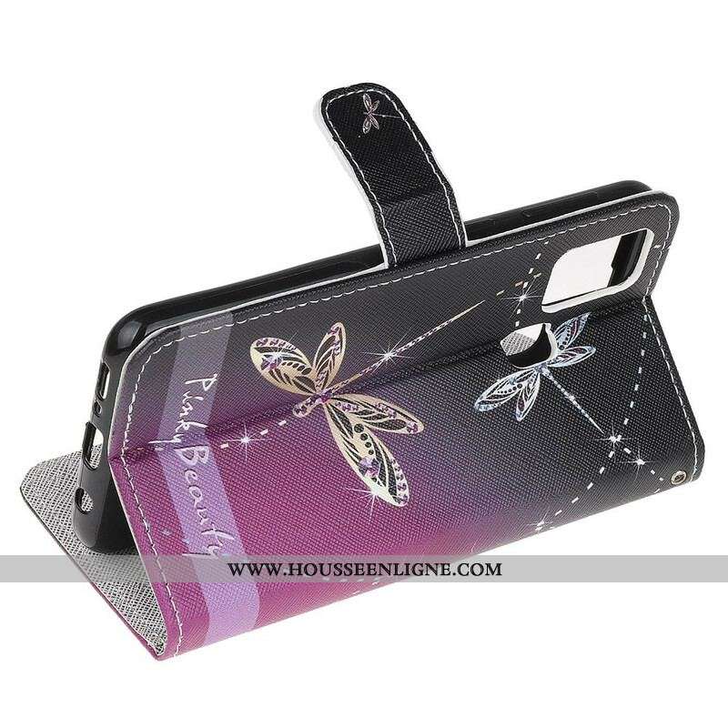 Housse Samsung Galaxy M21 Libellules à Lanière