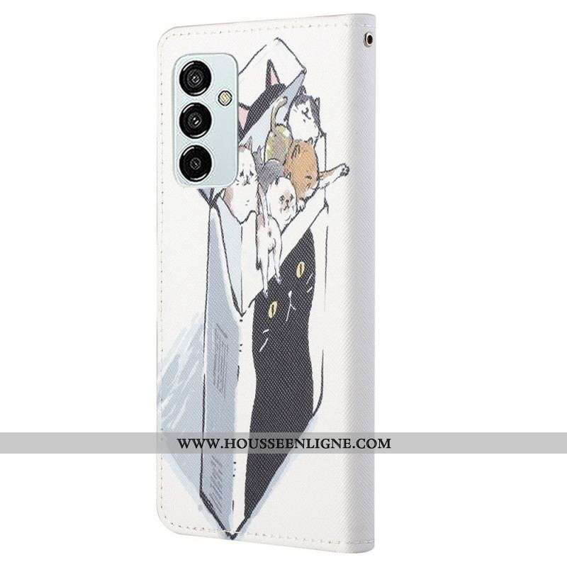 Housse Samsung Galaxy M23 5G Chats à Lanière