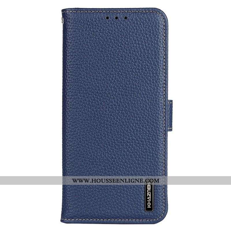Housse Samsung Galaxy M23 5G Cuir Litchi Véritable KHAZNEH
