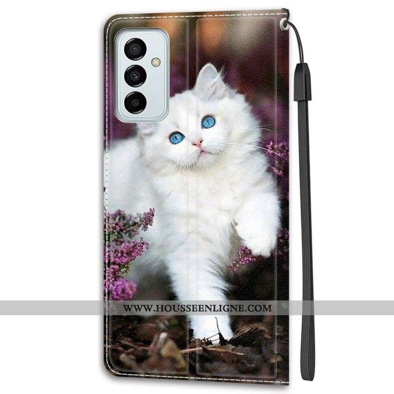 Housse Samsung Galaxy M23 5G Fan des Chats à Lanière