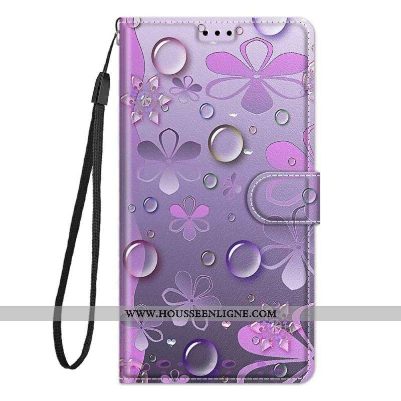Housse Samsung Galaxy M23 5G Gouttes d'Eau avec Lanière