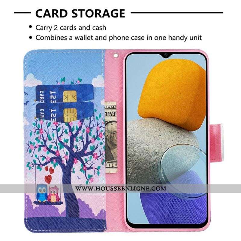 Housse Samsung Galaxy M23 5G Hiboux sur la Balançoire