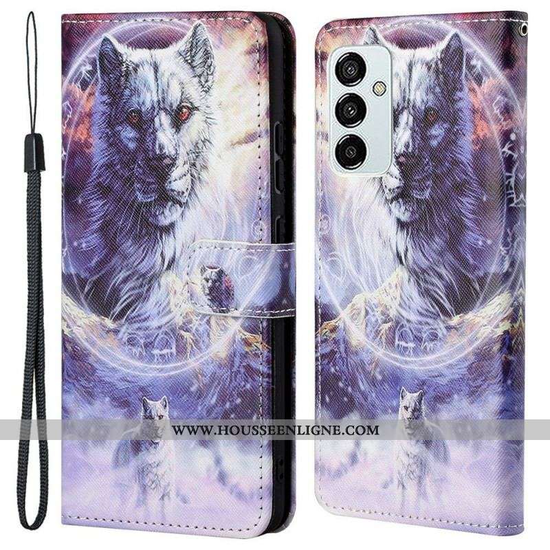Housse Samsung Galaxy M23 5G Loup à Lanière