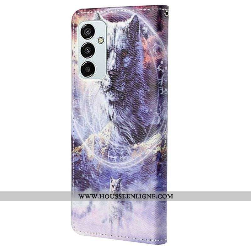 Housse Samsung Galaxy M23 5G Loup à Lanière