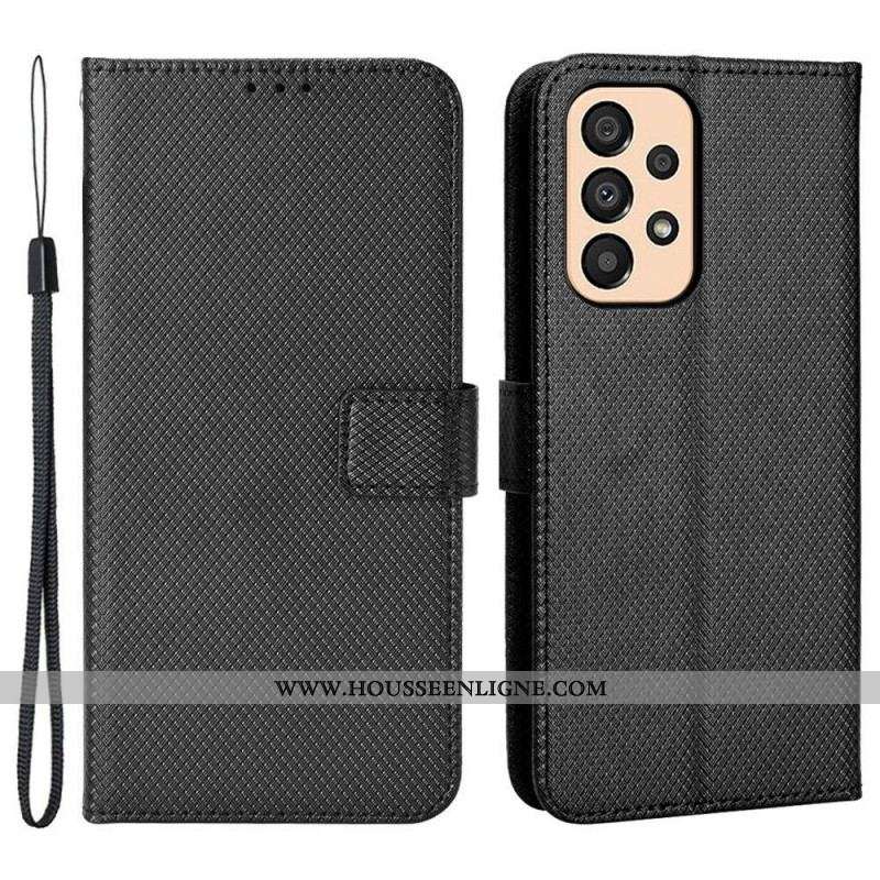 Housse Samsung Galaxy M23 5G Motif Texturé avec Lanière