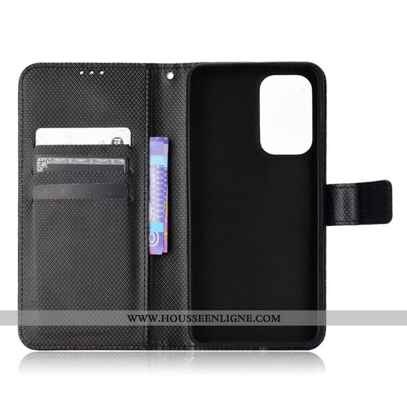 Housse Samsung Galaxy M23 5G Motif Texturé avec Lanière