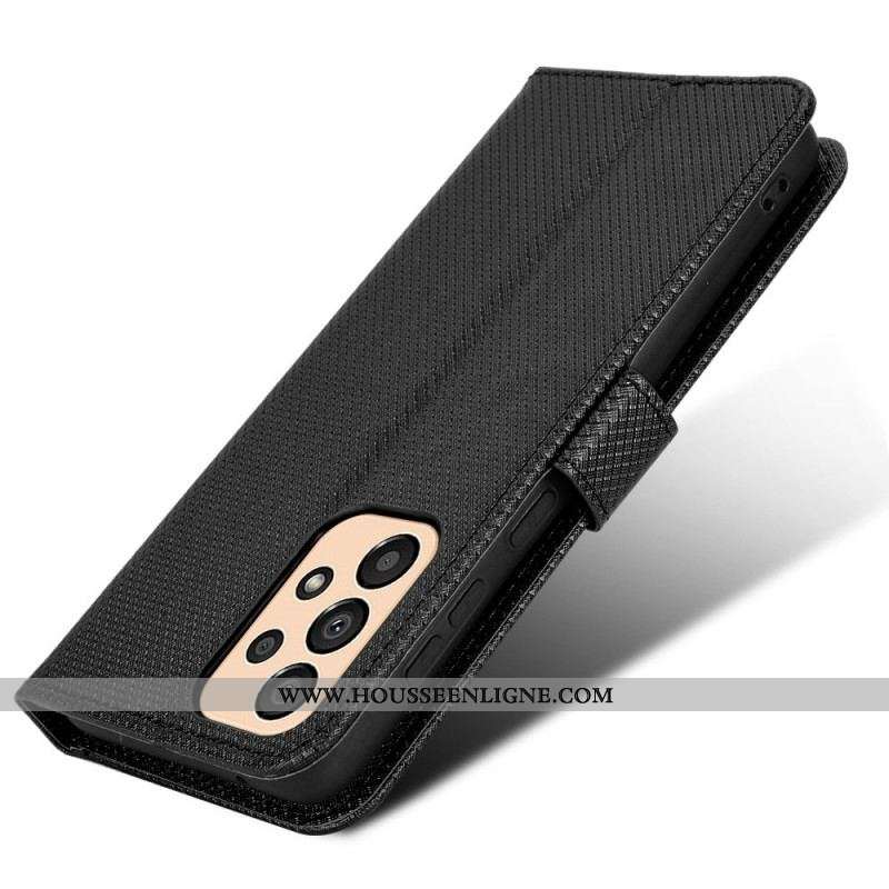 Housse Samsung Galaxy M23 5G Motif Texturé avec Lanière