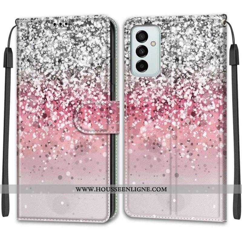 Housse Samsung Galaxy M23 5G Paillettes avec Lanière