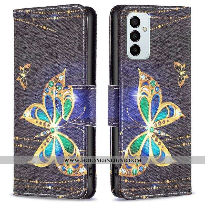 Housse Samsung Galaxy M23 5G Papillon Doré
