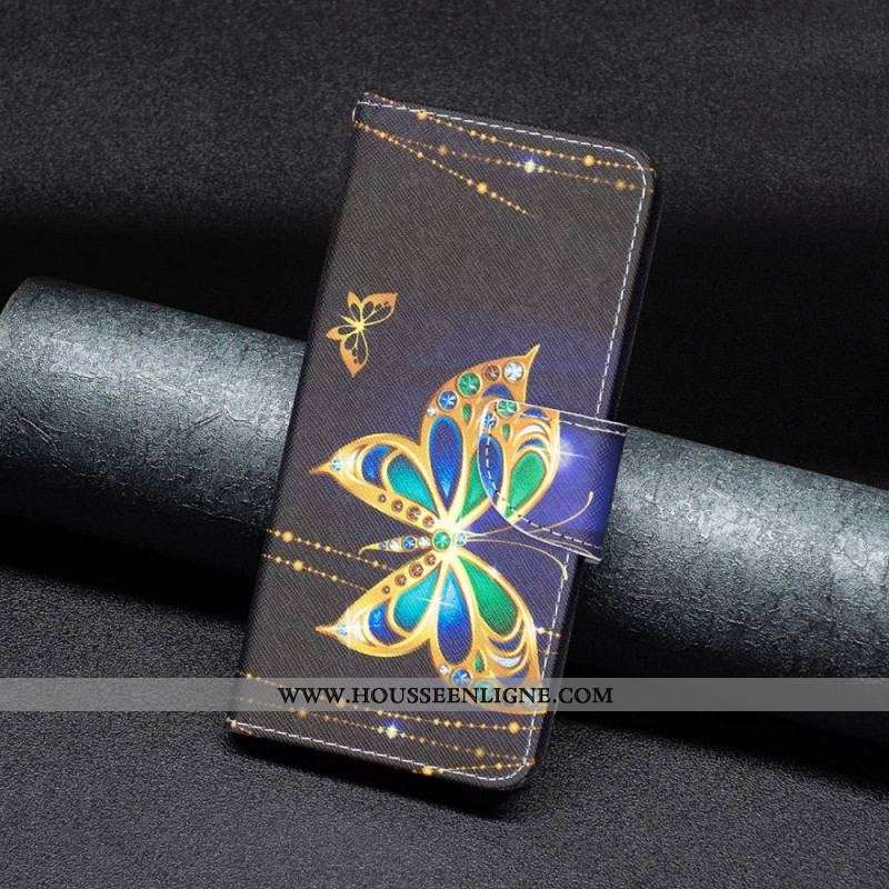 Housse Samsung Galaxy M23 5G Papillon Doré