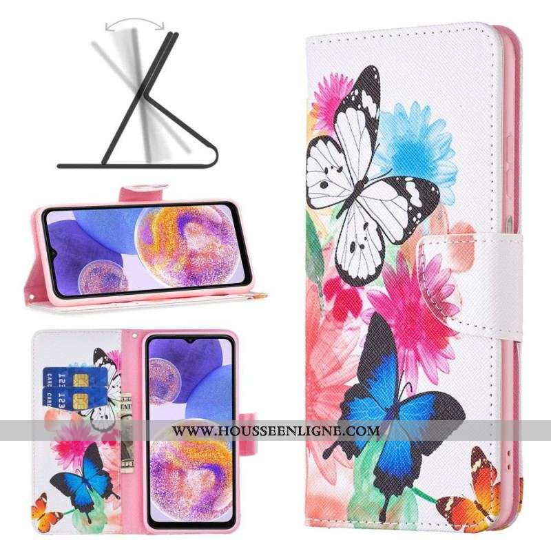 Housse Samsung Galaxy M23 5G Papillons Aquarelle