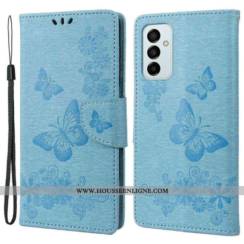 Housse Samsung Galaxy M23 5G Papillons à Lanière
